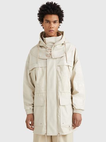 Férfi Tommy Hilfiger Mixed media sailing parka Kabát Bézs | HU 1192JPQ